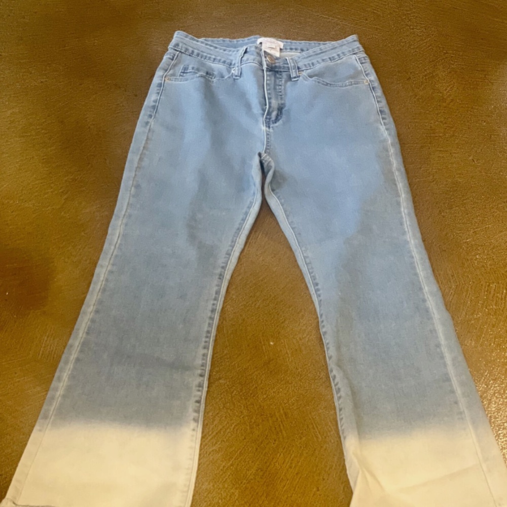 Mudpie High Waist Flare Jeans Women’s Size Small Ombre Two Tone Denim